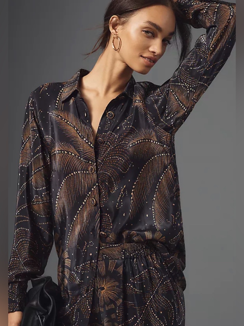 Farm Rio Golden Foliage Buttondown Shirt - XS